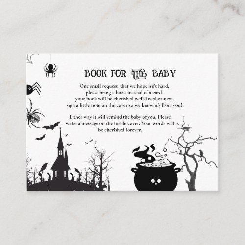 Halloween Baby shower game book for baby request E Enclosure Card