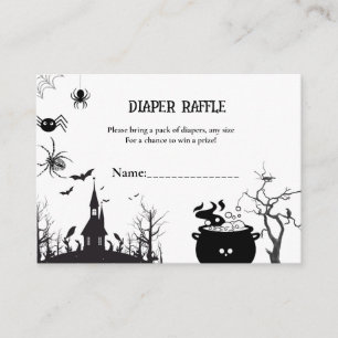 Halloween baby shower game diaper request enclosure card