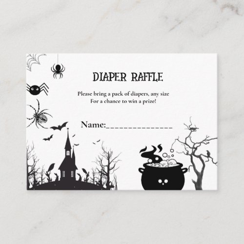 Halloween baby shower game diaper  request enclosure card