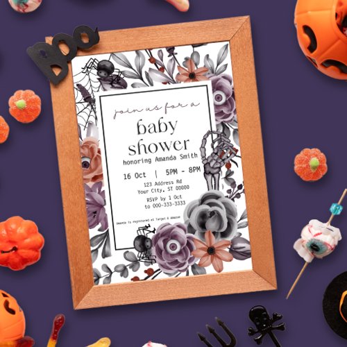 Halloween Baby Shower Gender Neutral October Invitation