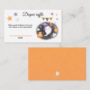 Halloween Baby Shower Ghost Diaper Raffle Card