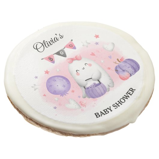 Halloween baby shower girl sugar cookies  (Angled)
