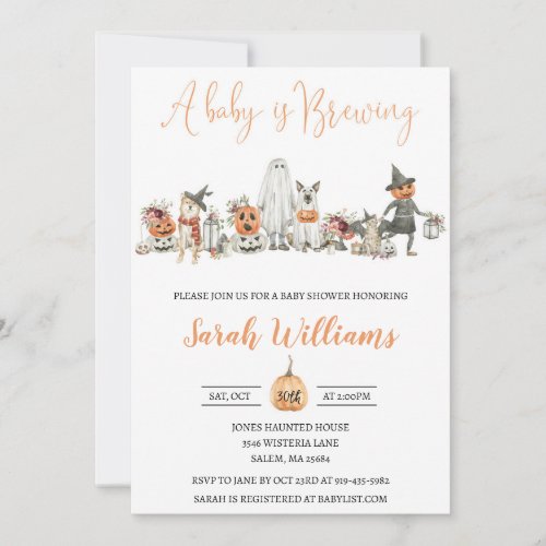 Halloween Baby Shower Invitation