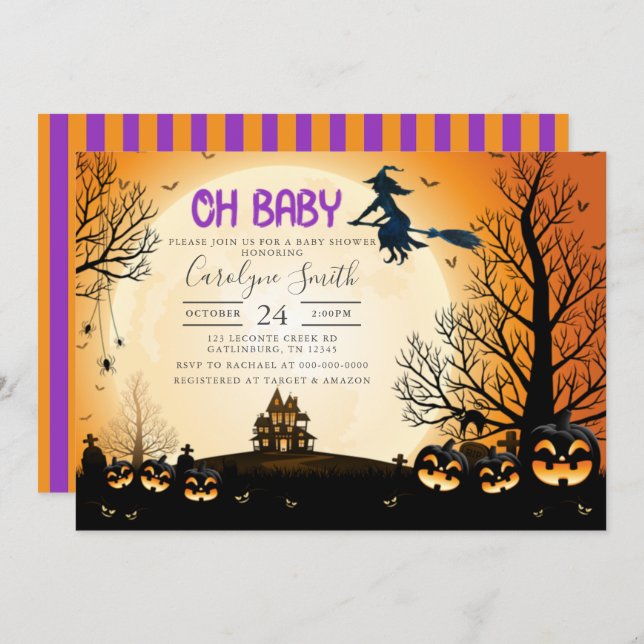 Halloween Baby Shower Invitation (Front/Back)