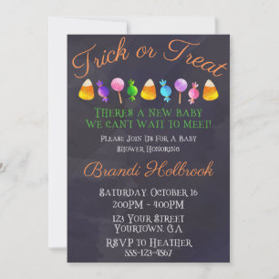 Halloween Baby Shower Invitation, Fall Baby Shower Invitation