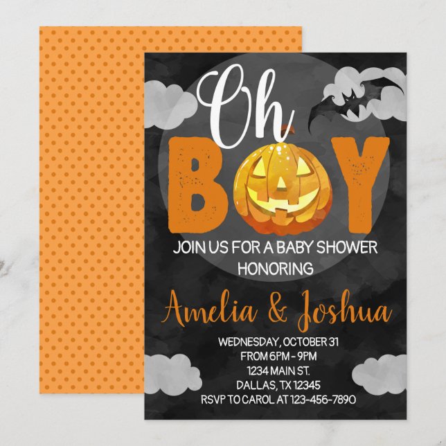 Halloween Baby Shower Invitation Invite (Front/Back)