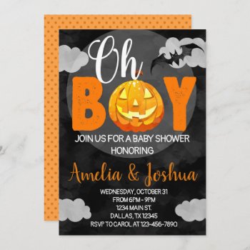 Halloween Baby Shower Invitation Invite by PerfectPrintableCo at Zazzle