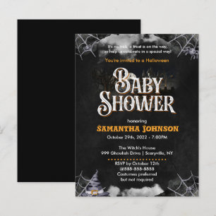 Halloween Baby Shower Invitation Postcard