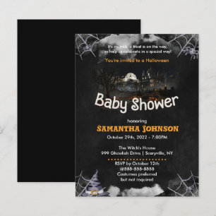 Halloween Baby Shower Invitation Postcard