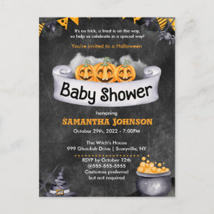 Halloween Baby Shower Invitation Postcard