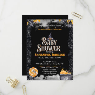Halloween Baby Shower Invitation Postcard