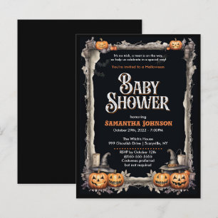 Halloween Baby Shower Invitation Postcard