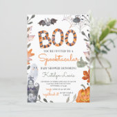 Halloween Baby Shower Invitation with Ghosts (Standing Front)