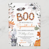 Halloween Baby Shower Invitation with Ghosts (Front/Back)