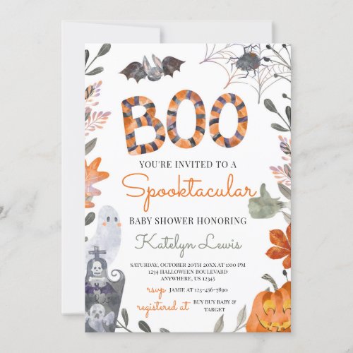 Halloween Baby Shower Invitation with Ghosts