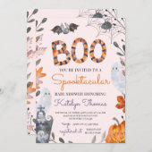 Halloween Baby Shower Invitation with Ghosts (Front/Back)