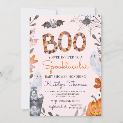 Halloween Baby Shower Invitation with Ghosts