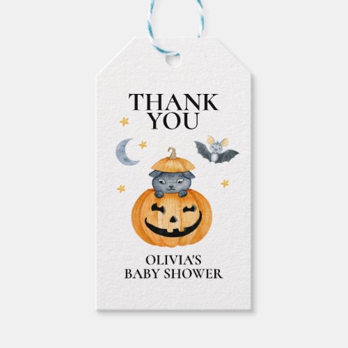 Halloween Baby Shower Jack_O_Lantern Pumpkin Favor Gift Tags