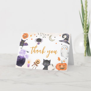 Halloween Baby Shower Letterpress Thank You Card