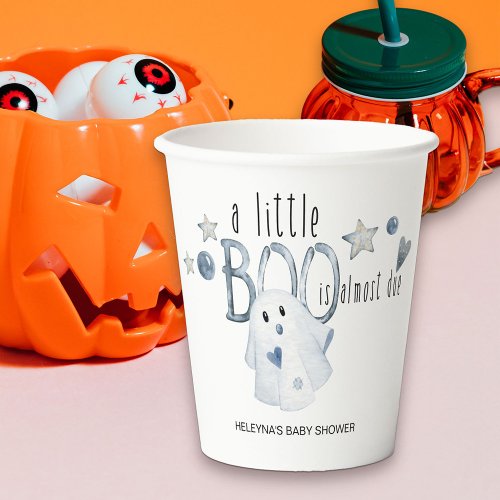 Halloween Baby Shower Little Boo Almost Due Paper Cups