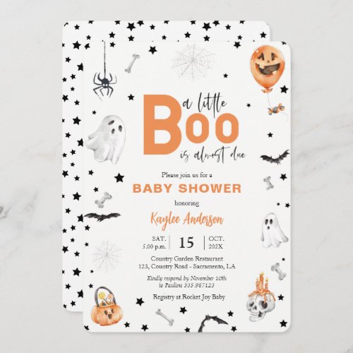 Halloween Baby Shower Little Boo invitation