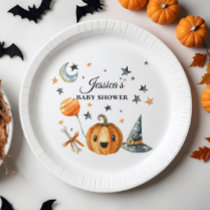 Halloween Baby Shower Little Boo Paper Plates