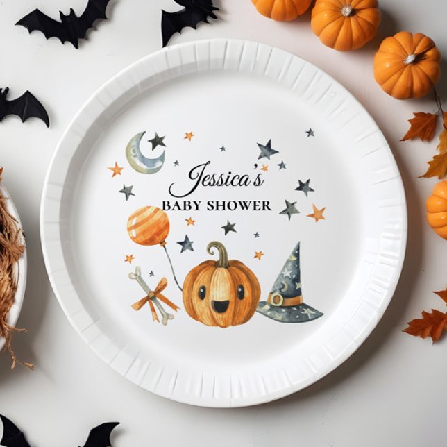 Halloween Baby Shower Little Boo Paper Plates (Creator Uploaded)
