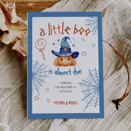 Halloween Baby Shower Little Boo Thank You Card