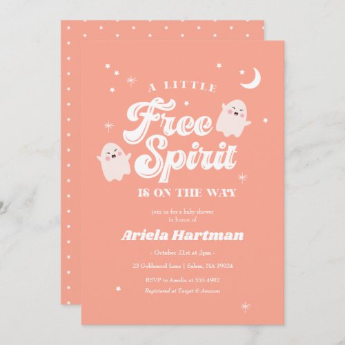 Halloween Baby Shower Little Free Spirit Invitation