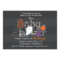 Halloween BABY SHOWER Modern Chic Invitation