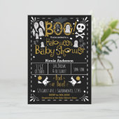 Halloween Baby Shower Modern Whimsical Hand Drawn Invitation (Standing Front)