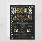 Halloween Baby Shower Modern Whimsical Hand Drawn Invitation (Front)