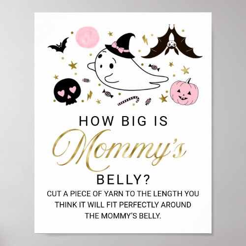 Halloween Baby Shower Mommyâs Belly Game Sign
