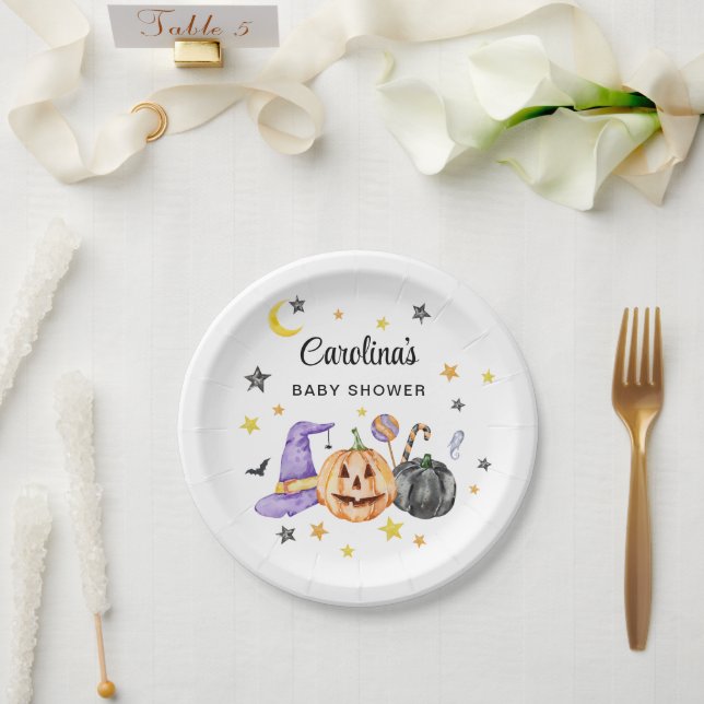 Halloween Baby Shower Paper Plates (Wedding)