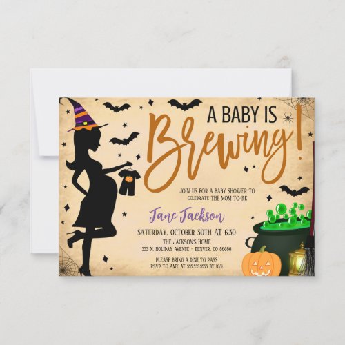 Halloween Baby Shower Party Invitation