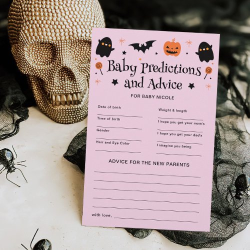 Halloween Baby Shower Predictions Advice Game