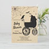 Halloween Baby Shower Spooky Gothic Invitation (Standing Front)