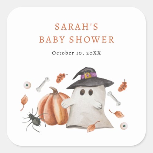Halloween Baby Shower Square Sticker