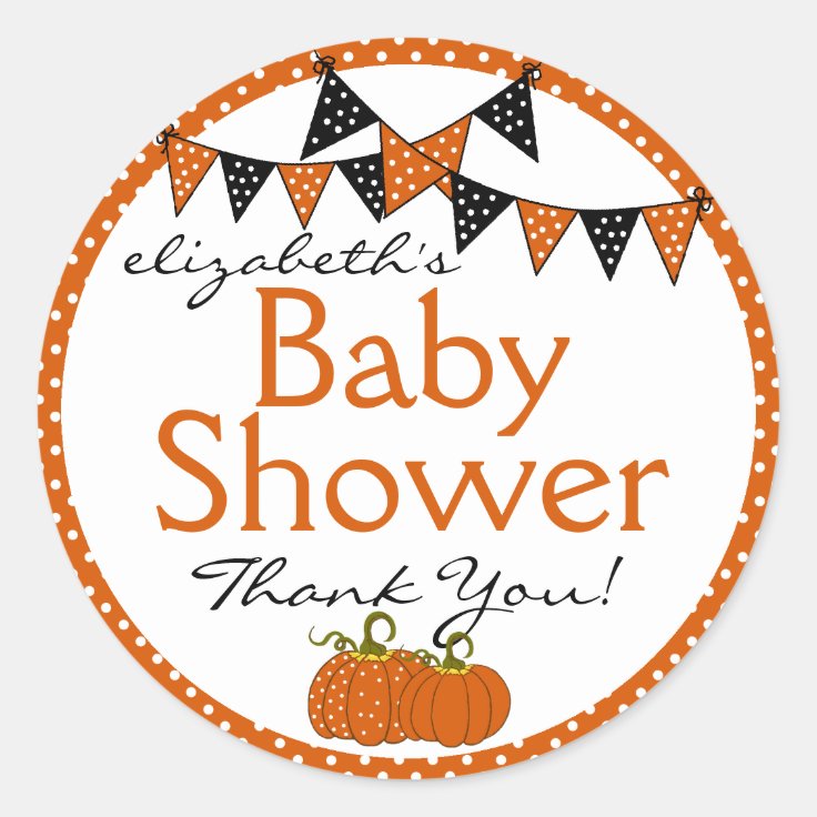 Halloween Baby Shower Thank You Classic Round Sticker Zazzle