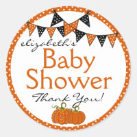 Halloween Baby Shower Thank You Classic Round Sticker