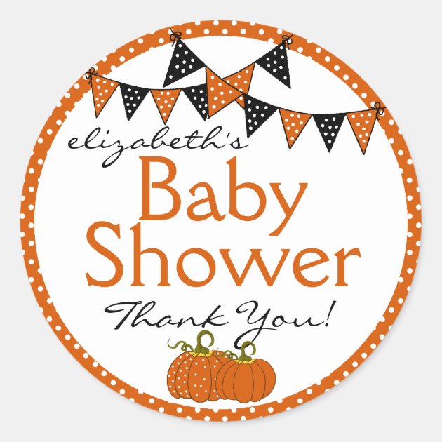 Halloween Baby Shower Thank You Classic Round Sticker