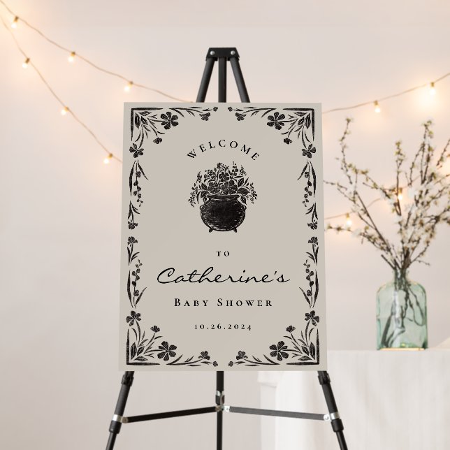 Halloween Baby Shower Welcome Sign (In Situ (Stand))