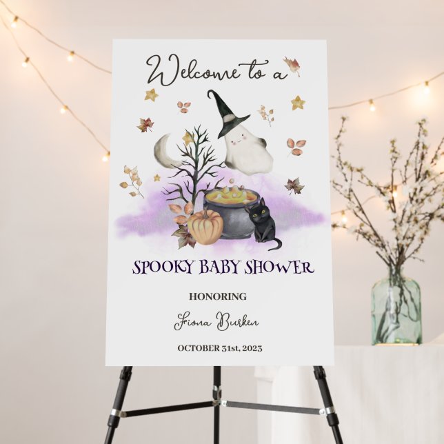 Halloween Baby Shower Welcome Sign (In Situ (Stand))
