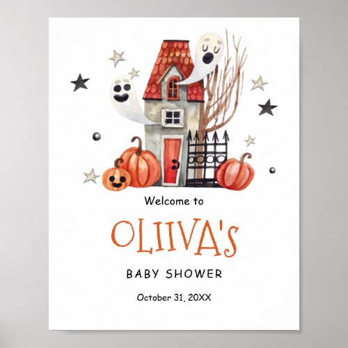 Halloween Baby Shower Welcome Sign