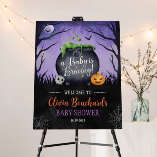 Halloween Baby Shower Welcome Sign Foam Board