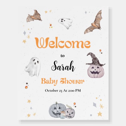 Halloween Baby Shower Welcome Sign Foam Boards