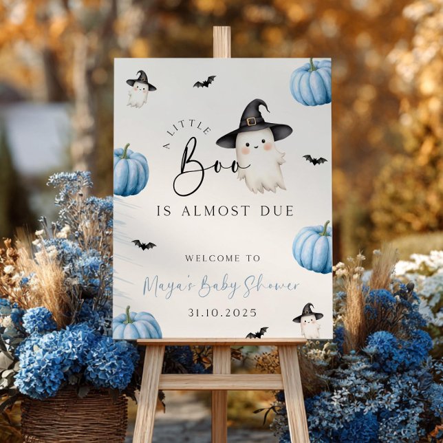 Halloween Baby Shower Welcome Sign Little Boo Boy (Creator Uploaded)