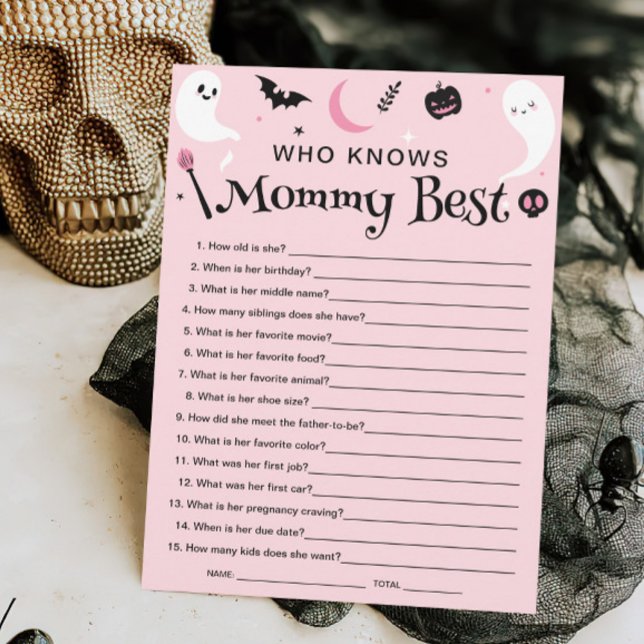 Halloween Baby Shower Who Knows Mom Best Game Card (Creator Uploaded)