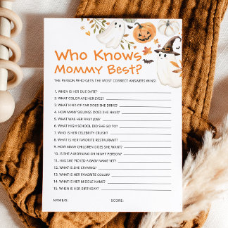 Halloween Baby Shower Who Knows Mommy Best Card