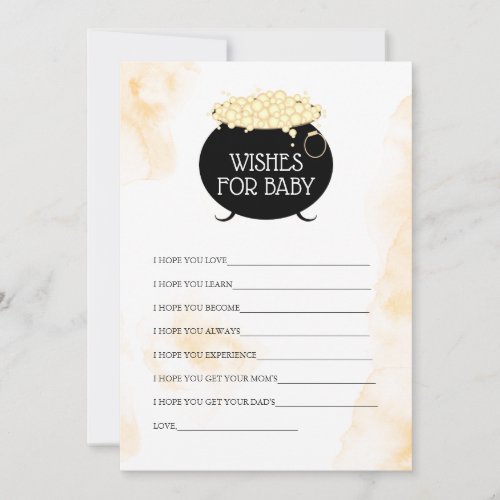 Halloween Baby Shower Wishes for Baby Advice Card